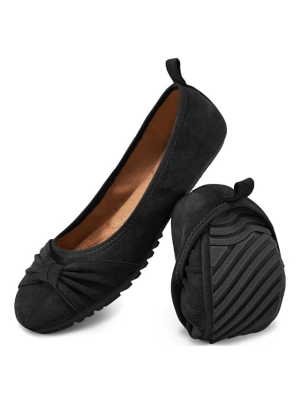 Suede Ballet Flats Slip On Loafers Butterfly Comfort Walking Shoes